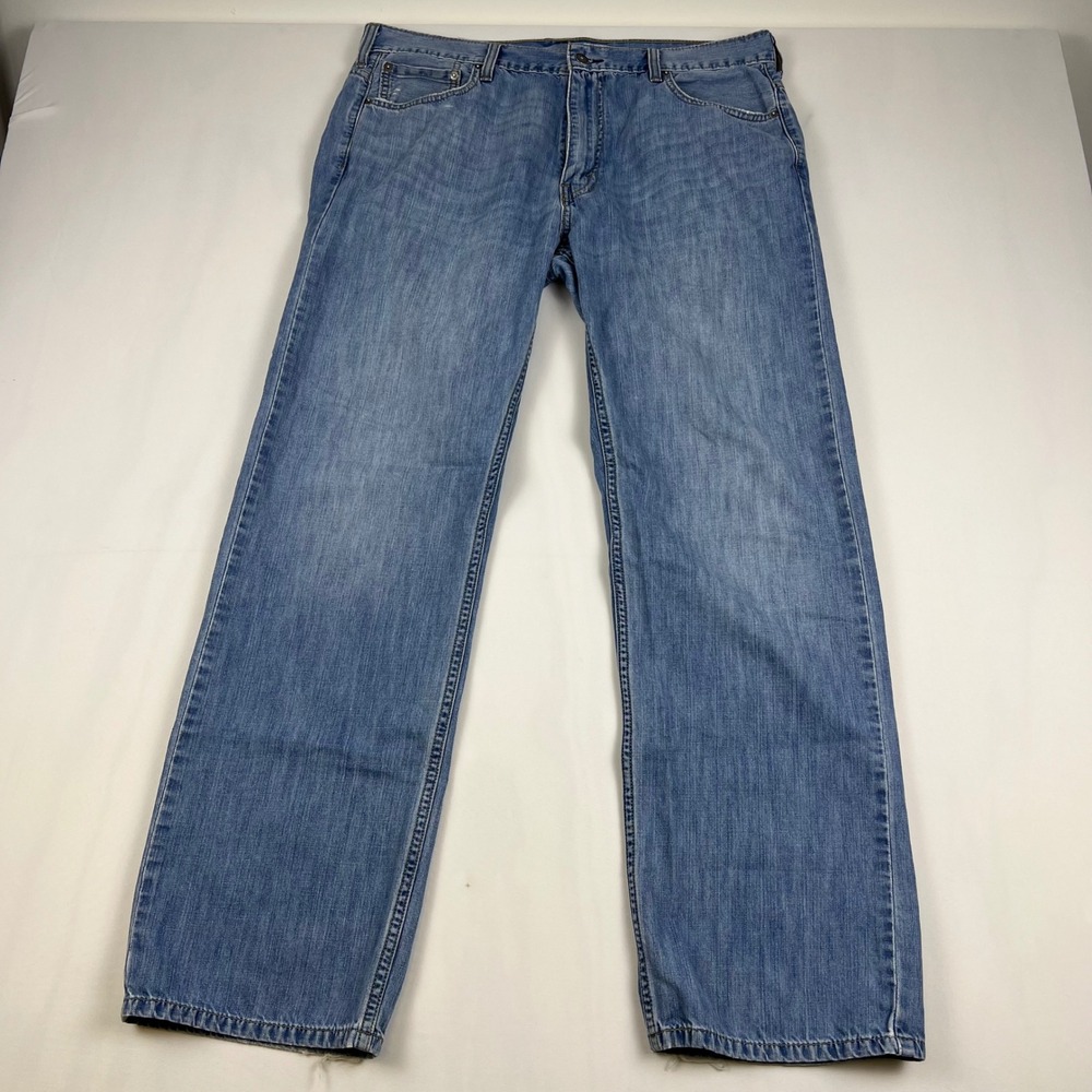 Levi's Jeans 569 Loose Straight 36x34 Light Wash Denim Good Mens Blue Casual